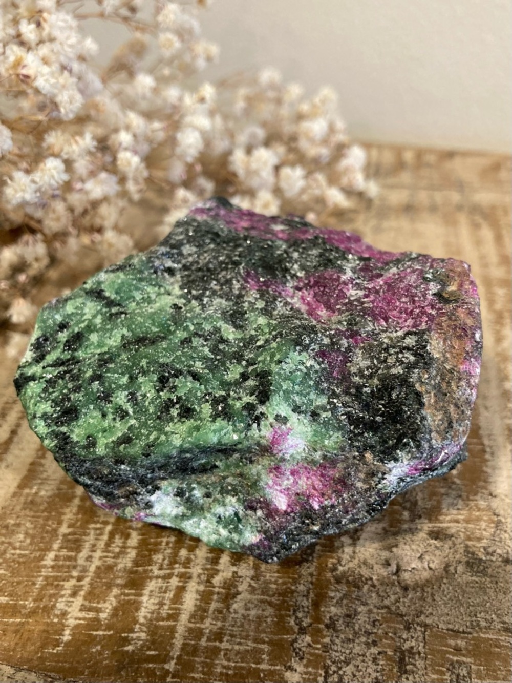 Multicolored Green Purple and Black Stone Rock Chunk Ruby in Zoisite (Anyolite) - Picture 1 of 15